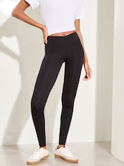 Lipsy Black Jersey Crossover Leggings - Image 1 of 4