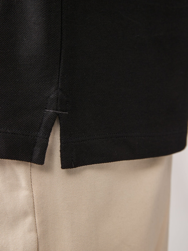 Black Long Sleeve Pique Polo Shirt - Image 5 of 8