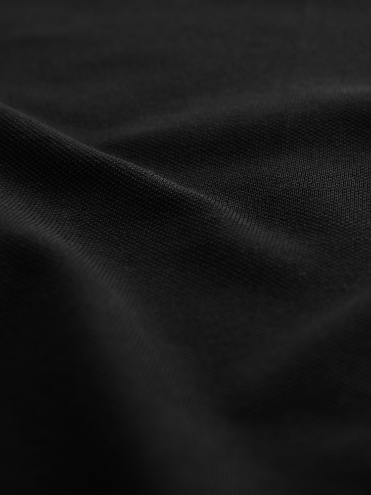 Black Long Sleeve Pique Polo Shirt - Image 7 of 8