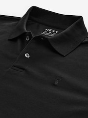 Black Long Sleeve Pique Polo Shirt - Image 8 of 8