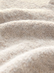 Neutral Relaxed Fit Bouclé Texture Polo Neck Jumper - Image 8 of 8