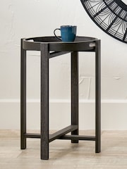 Pacific Dark Grey Marmara Oak Veneer Round Side Table - Image 1 of 6