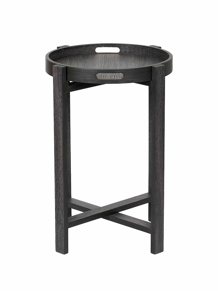 Pacific Dark Grey Marmara Oak Veneer Round Side Table - Image 2 of 6