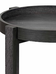 Pacific Dark Grey Marmara Oak Veneer Round Side Table - Image 4 of 6