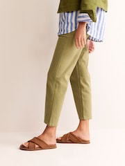 Boden Brown Cross Strap Sliders - Image 1 of 4