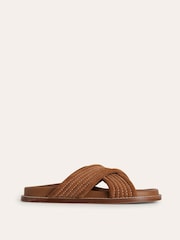 Boden Brown Cross Strap Sliders - Image 2 of 4
