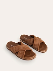 Boden Brown Cross Strap Sliders - Image 3 of 4