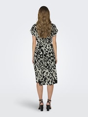 ONLY Cream Short Sleeve Printed Button Up Midi Shirt Dress - Image 2 of 6
