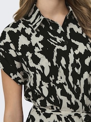 ONLY Cream Short Sleeve Printed Button Up Midi Shirt Dress - Image 4 of 6