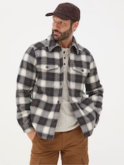 FatFace Milton Dark Brown Check Overshirt - Image 1 of 6