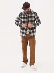 FatFace Milton Dark Brown Check Overshirt - Image 3 of 6