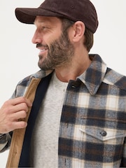 FatFace Milton Dark Brown Check Overshirt - Image 4 of 6