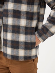 FatFace Milton Dark Brown Check Overshirt - Image 5 of 6