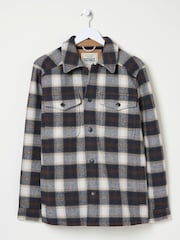 FatFace Milton Dark Brown Check Overshirt - Image 6 of 6