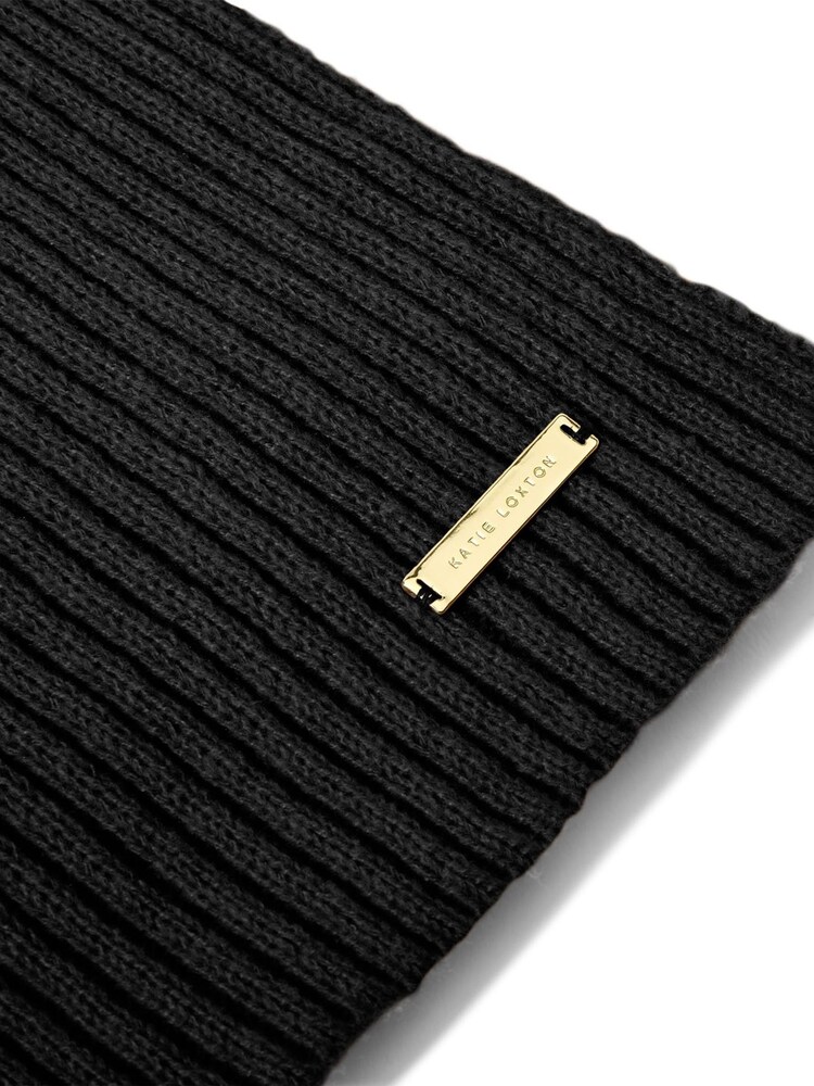 Katie Loxton Black Knitted Scarf - Image 3 of 3 Katie Loxton Black Knitted Scarf - Image 3 of 3