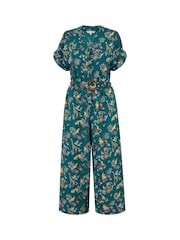 Yumi Green Safari Animal Print Jumpsuit - Image 6 of 6
