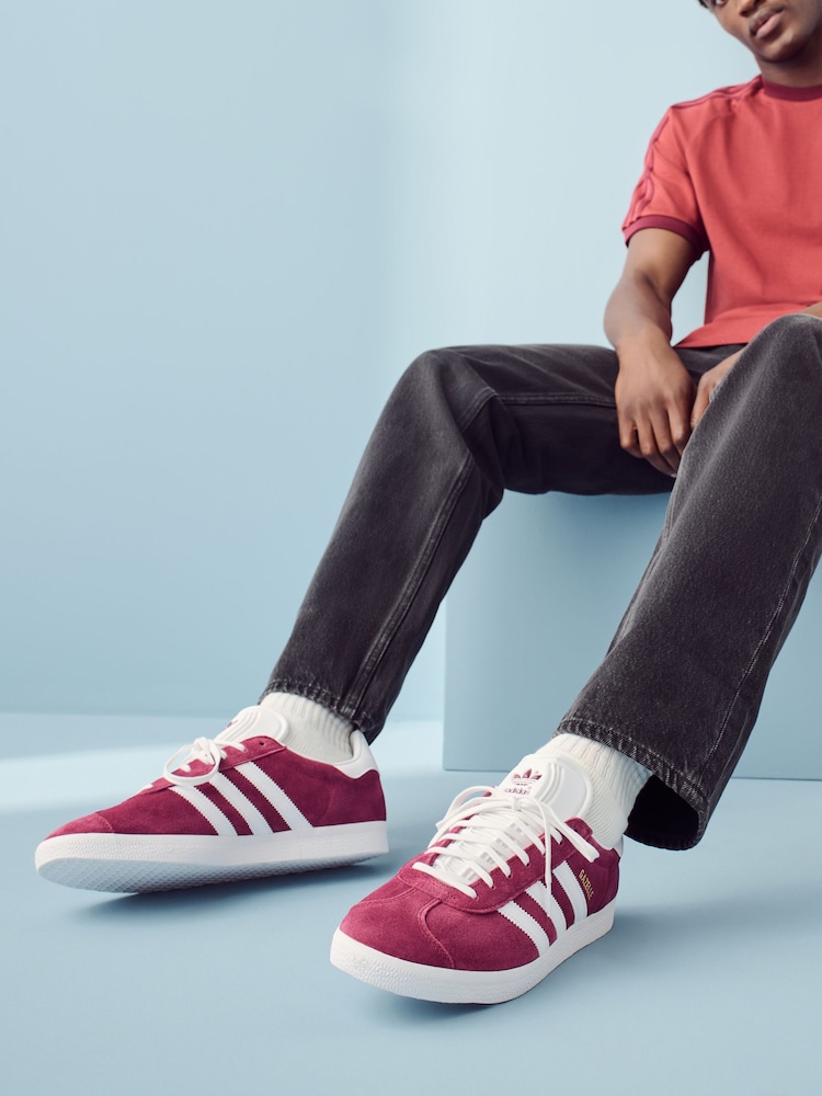 adidas Originals Burgundy Red Gazelle Trainers - Image 1 of 11