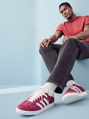 adidas Originals Burgundy Red Gazelle Trainers - Image 3 of 11