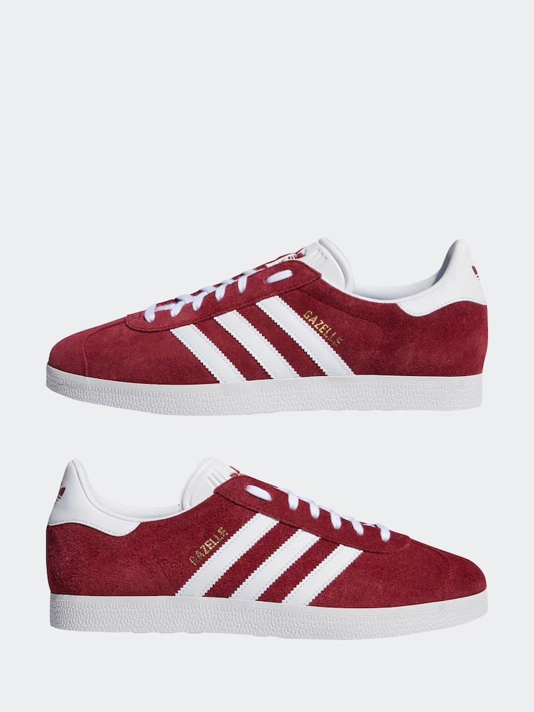 adidas Originals Burgundy Red Gazelle Trainers - Image 4 of 11