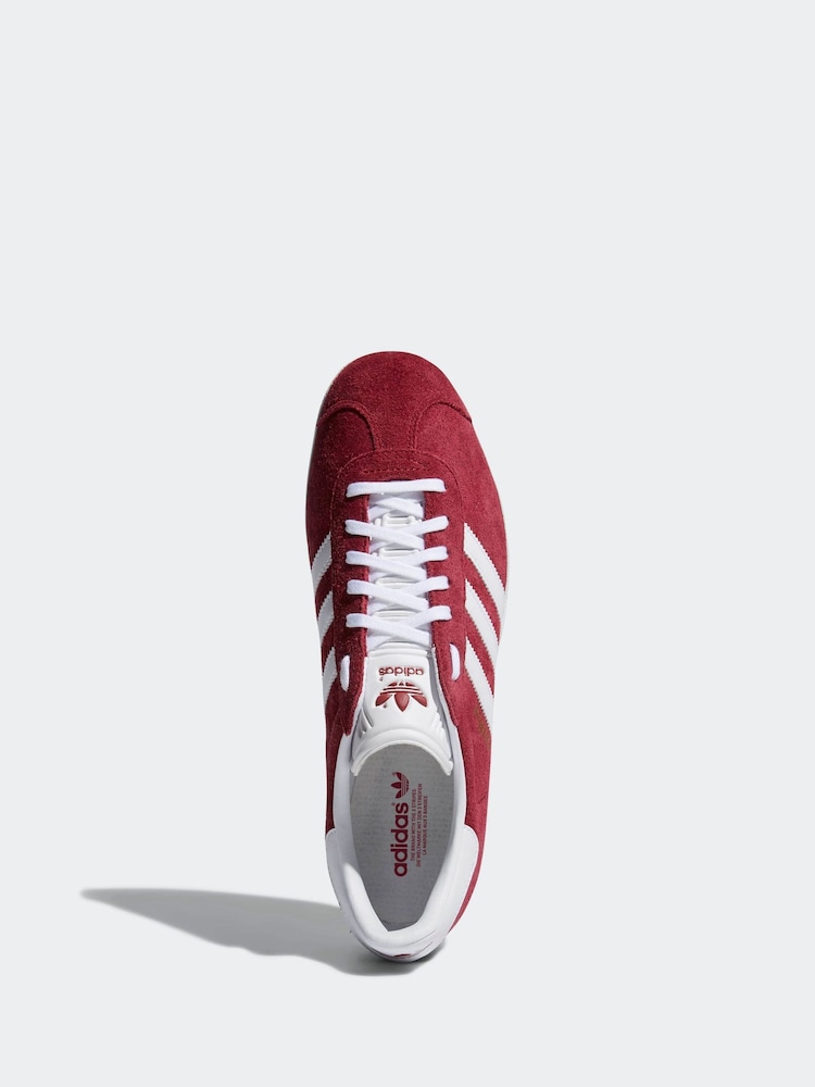 adidas Originals Burgundy Red Gazelle Trainers - Image 5 of 11