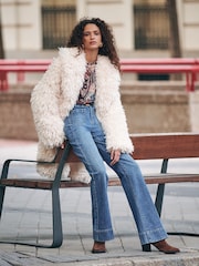 White Faux Fur Coat - Image 1 of 3