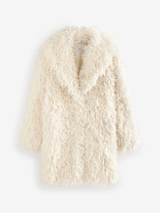White Faux Fur Coat - Image 2 of 3