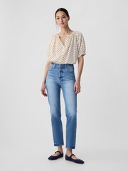 Gap Cream DÔEN Floral Short Sleeve Blouse - Image 3 of 5