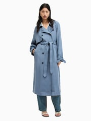AllSaints Blue Kikki Trench Coat - Image 1 of 7