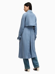 AllSaints Blue Kikki Trench Coat - Image 2 of 7