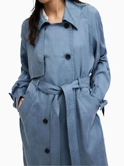 AllSaints Blue Kikki Trench Coat - Image 5 of 7