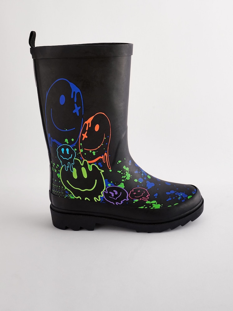 Schwarz Mehrfarbig Happy - Gummistiefel - Bild 2 von 5
