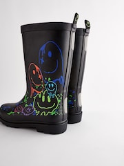 Schwarz Mehrfarbig Happy - Gummistiefel - Bild 4 von 5
