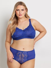 Yours Curve Blue Lace Total Support Bra - Image 1 of 4