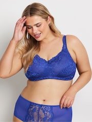 Yours Curve Blue Lace Total Support Bra - Image 3 of 4
