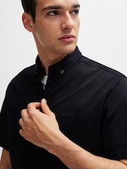 BOSS Black Regular-Fit Shirt in Cotton Piqué Jersey - Image 1 of 6