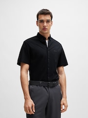BOSS Black Regular-Fit Shirt in Cotton Piqué Jersey - Image 3 of 6