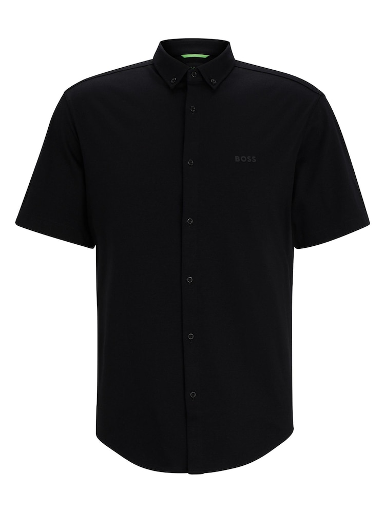 BOSS Black Regular-Fit Shirt in Cotton Piqué Jersey - Image 6 of 6