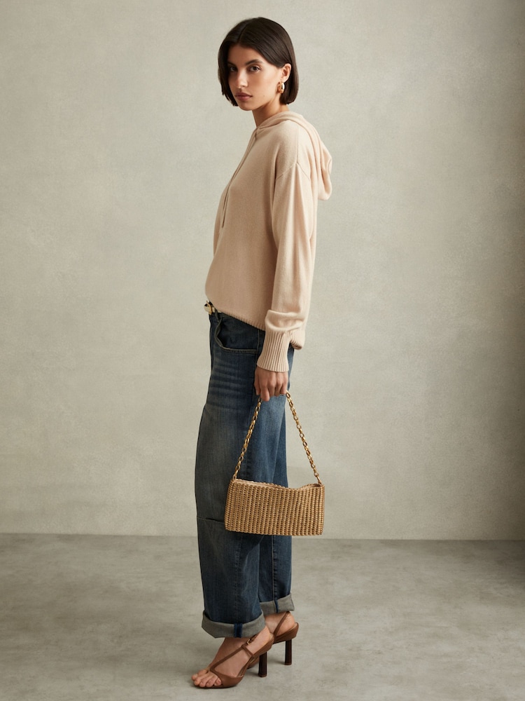 Buy Reiss Nude Sammie Wool Blend Drawstring Hoodie with Cashmere