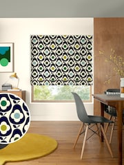 Orla Kiely Whale Blue Multi Pear Made to Measure 100% Cotton Roman Blind - Image 1 of 5