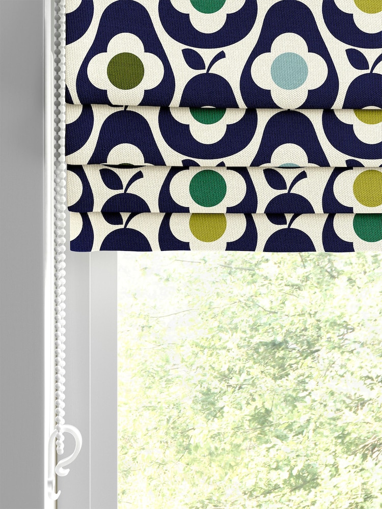 Orla Kiely Whale Blue Multi Pear Made to Measure 100% Cotton Roman Blind - Image 2 of 5