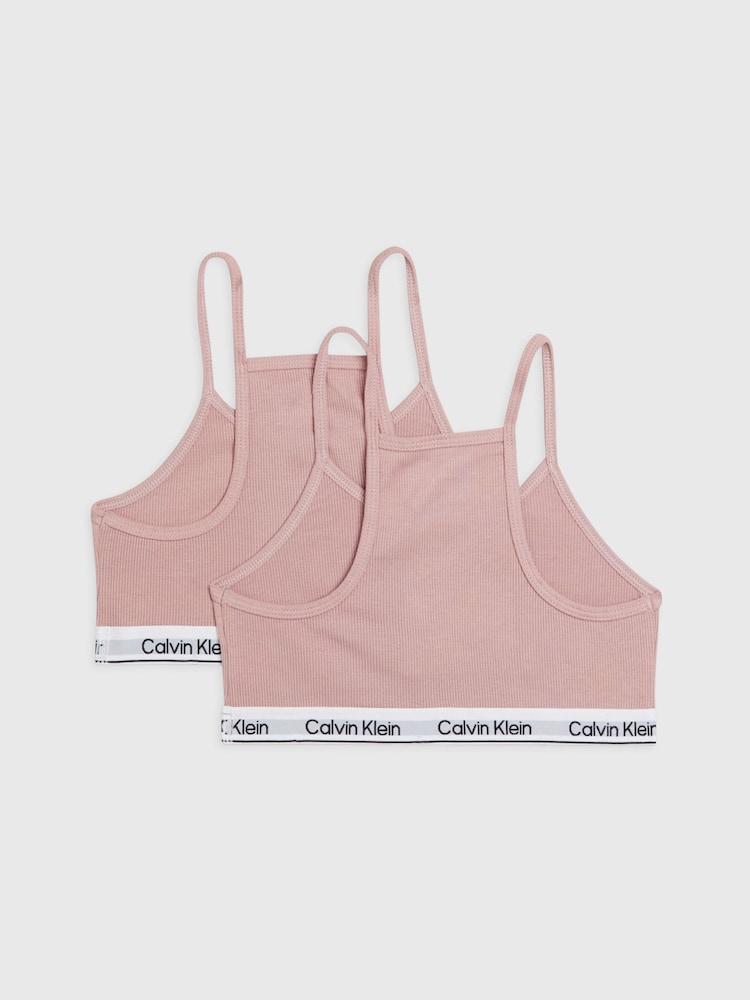 Calvin Klein Pink Racerback Bralettes 2 Pack - Image 2 of 2 Calvin Klein Pink Racerback Bralettes 2 Pack - Image 2 of 2