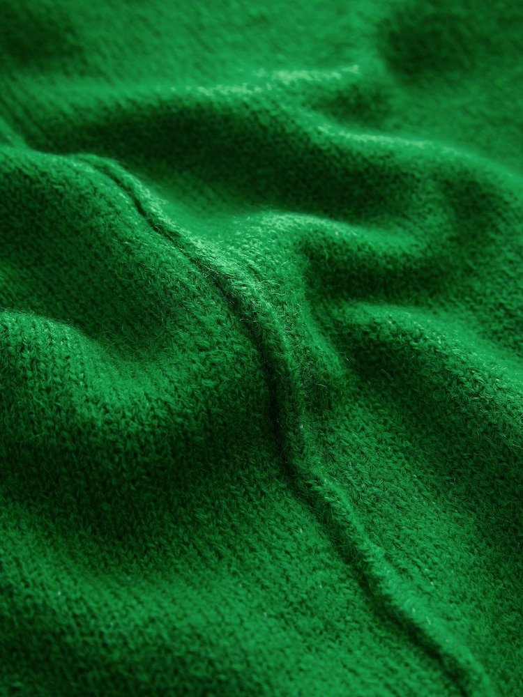 Green Bright Relaxed Fit Oversized Knitted Hoodie Jumper - Image 10 of 10