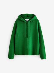 Green Bright Relaxed Fit Oversized Knitted Hoodie Jumper - Image 8 of 10