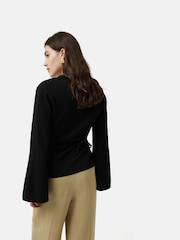 Jigsaw Textured Jersey Wrap Top - Image 2 of 6