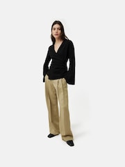 Jigsaw Textured Jersey Wrap Top - Image 4 of 6