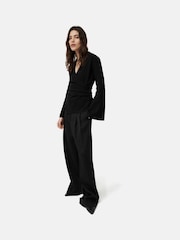 Jigsaw Textured Jersey Wrap Top - Image 6 of 6