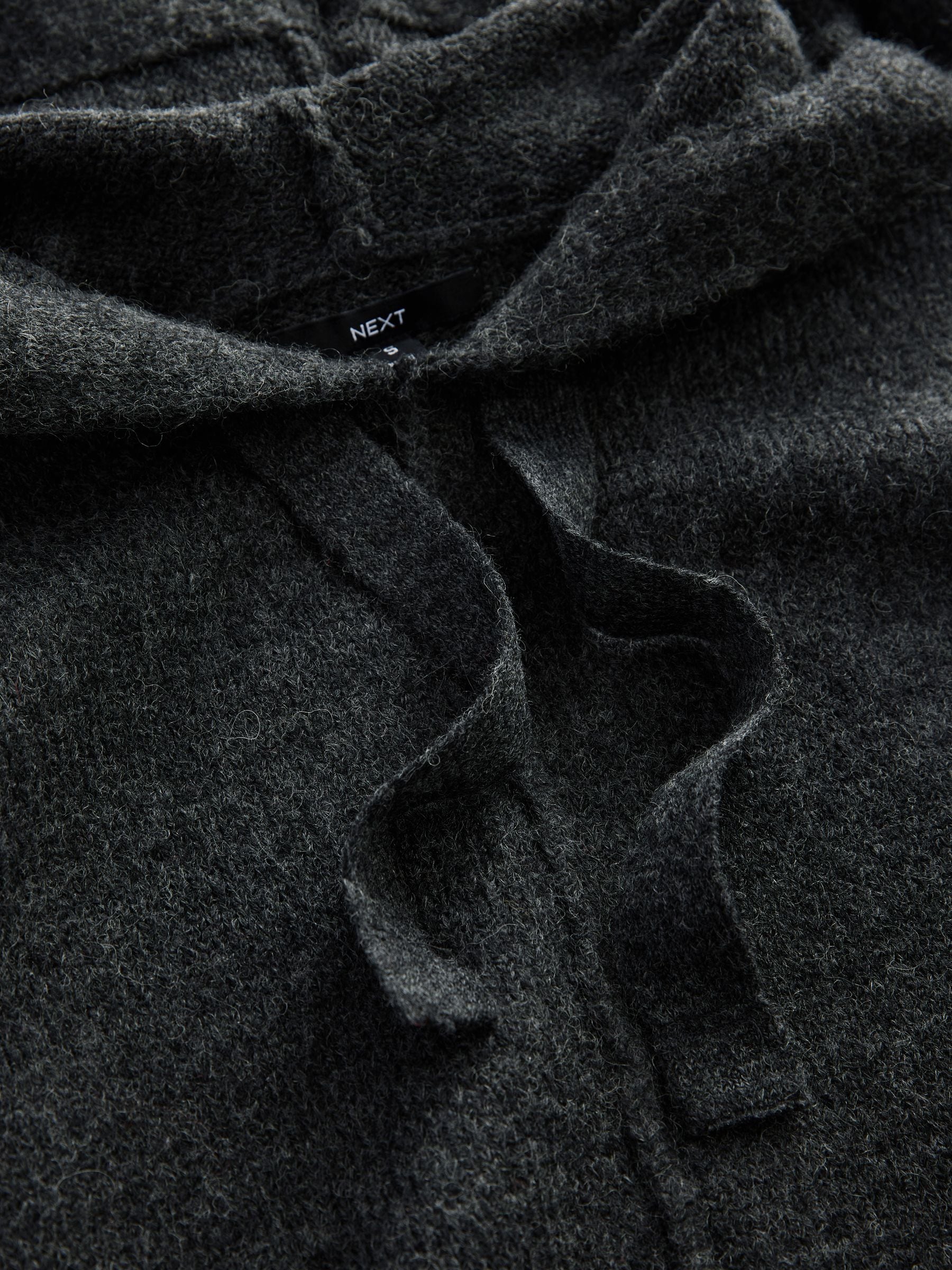 Buy Charcoal Grey Relaxed Fit Oversized Knitted Hoodie Jumper from