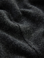 Charcoal Grey Relaxed Fit Oversized Knitted Hoodie Jumper - Image 7 of 7