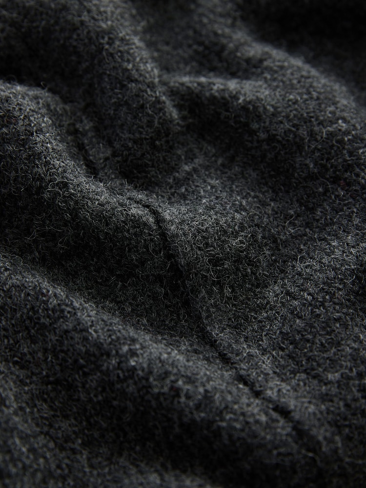 Charcoal Grey Relaxed Fit Oversized Knitted Hoodie Jumper - Image 7 of 7