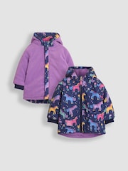 أرجواني فاتح وحيد القرن - JoJo Maman Bébé Fleece Lined Jacket - صورة 1 من 7